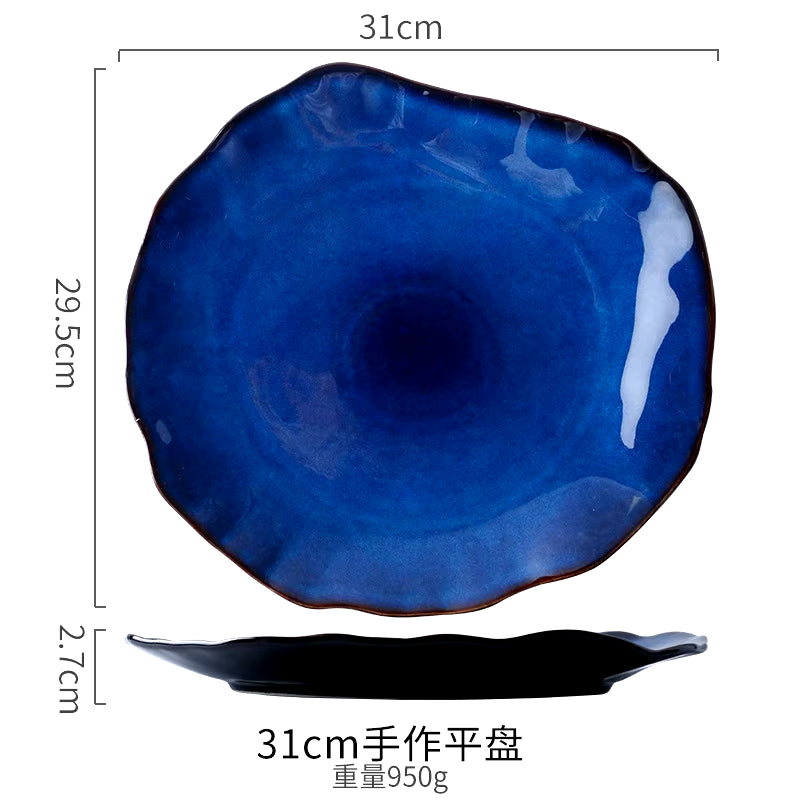 Creative Japanese-Style Ceramic Tableware Household Dishes Irregular Noodle Bowls Soup Bowls Fish Dishes Sushi Sashimi Dishes