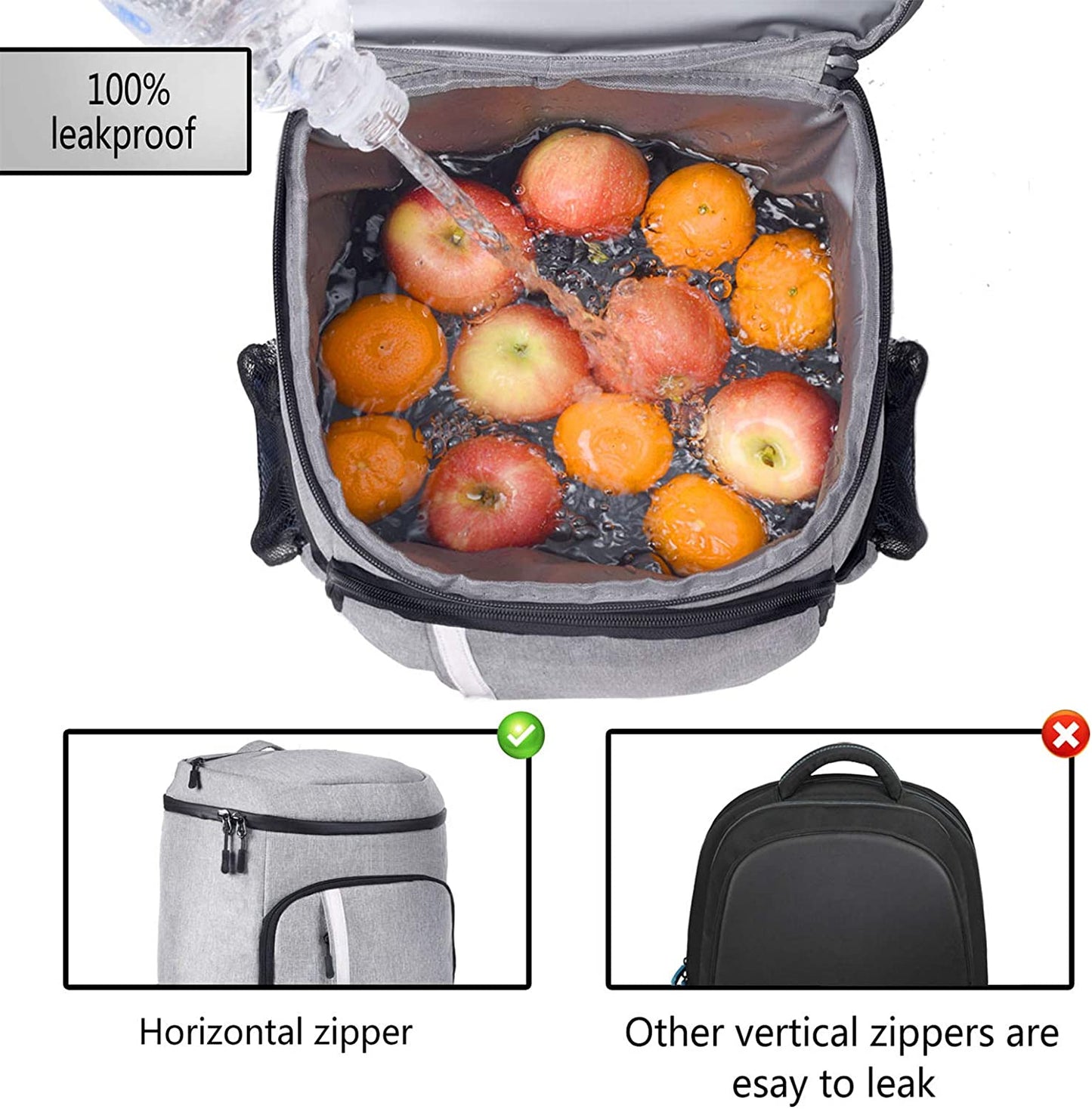 Leakproof Insulated Backpack Cooler - Lightweight Waterproof Bag for Men & Women, Perfect for Work, Lunch, Picnics, Camping & Hiking - Holds 30 Cans