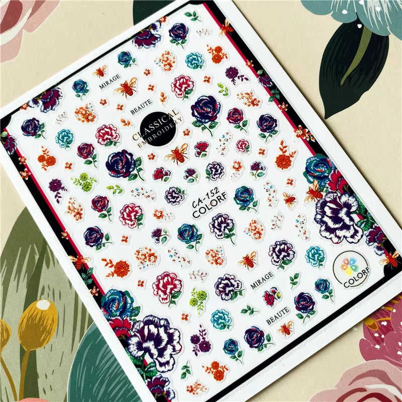 Red Rose Flower of Love Series 3D Back Glue Nail Decal Nail Sticker Nail Decoration Nail Art Nail Tool Nail Ornament