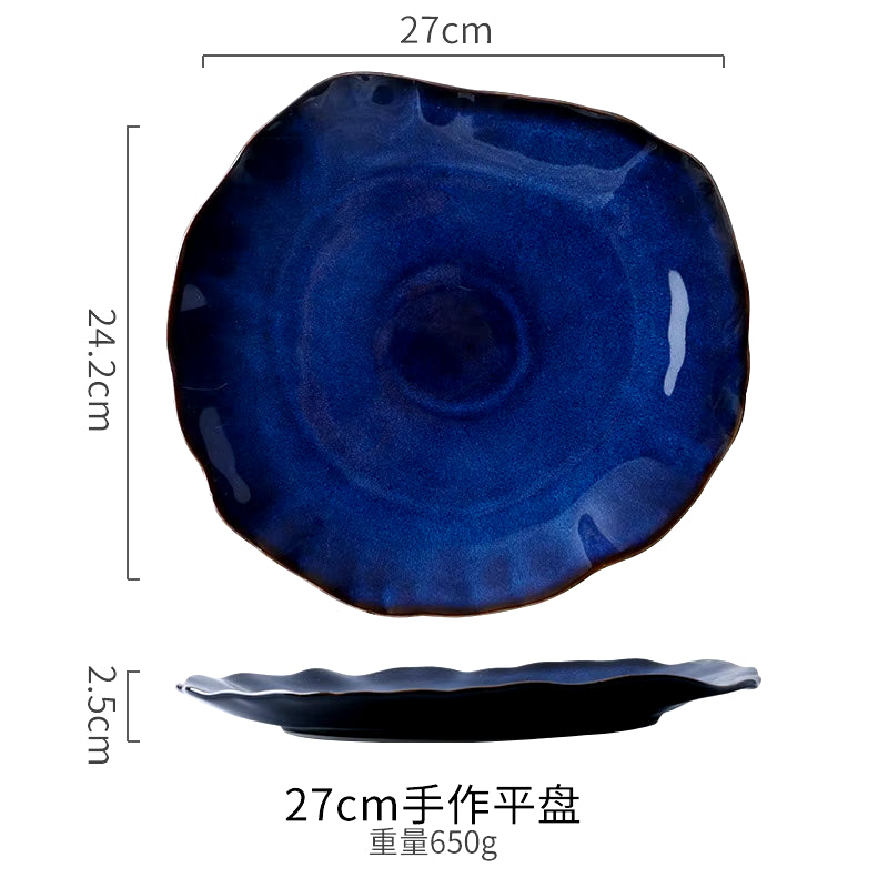 Creative Japanese-Style Ceramic Tableware Household Dishes Irregular Noodle Bowls Soup Bowls Fish Dishes Sushi Sashimi Dishes