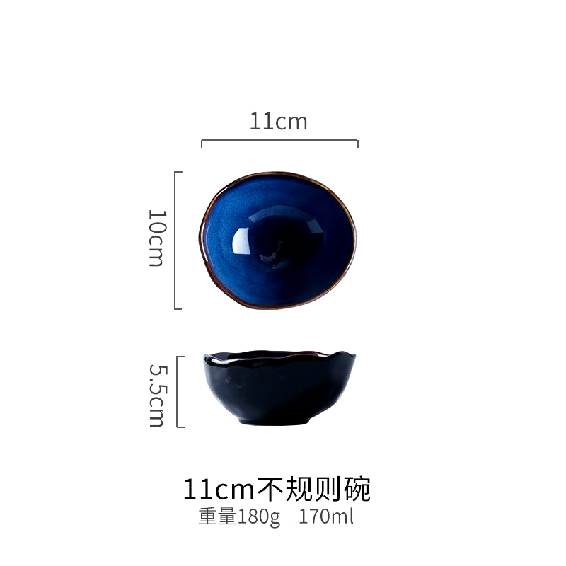 Creative Japanese-Style Ceramic Tableware Household Dishes Irregular Noodle Bowls Soup Bowls Fish Dishes Sushi Sashimi Dishes