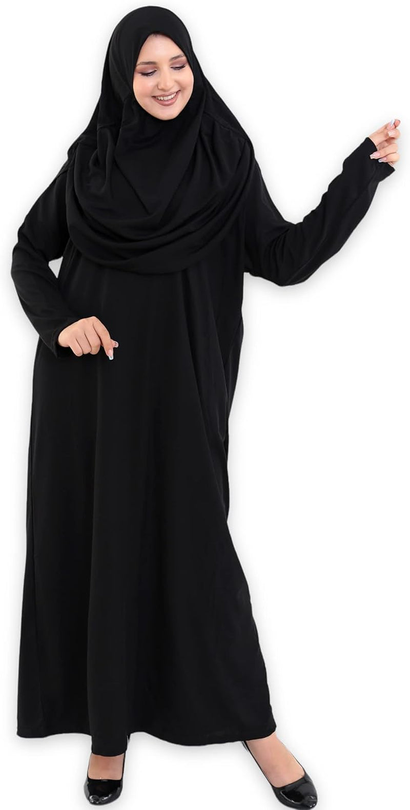 Abayas for Women Muslim Dress with Hijab, Jilbab Muslim Clothes Niqab Khimar, Instant Modest Prayer Clothes Islamic