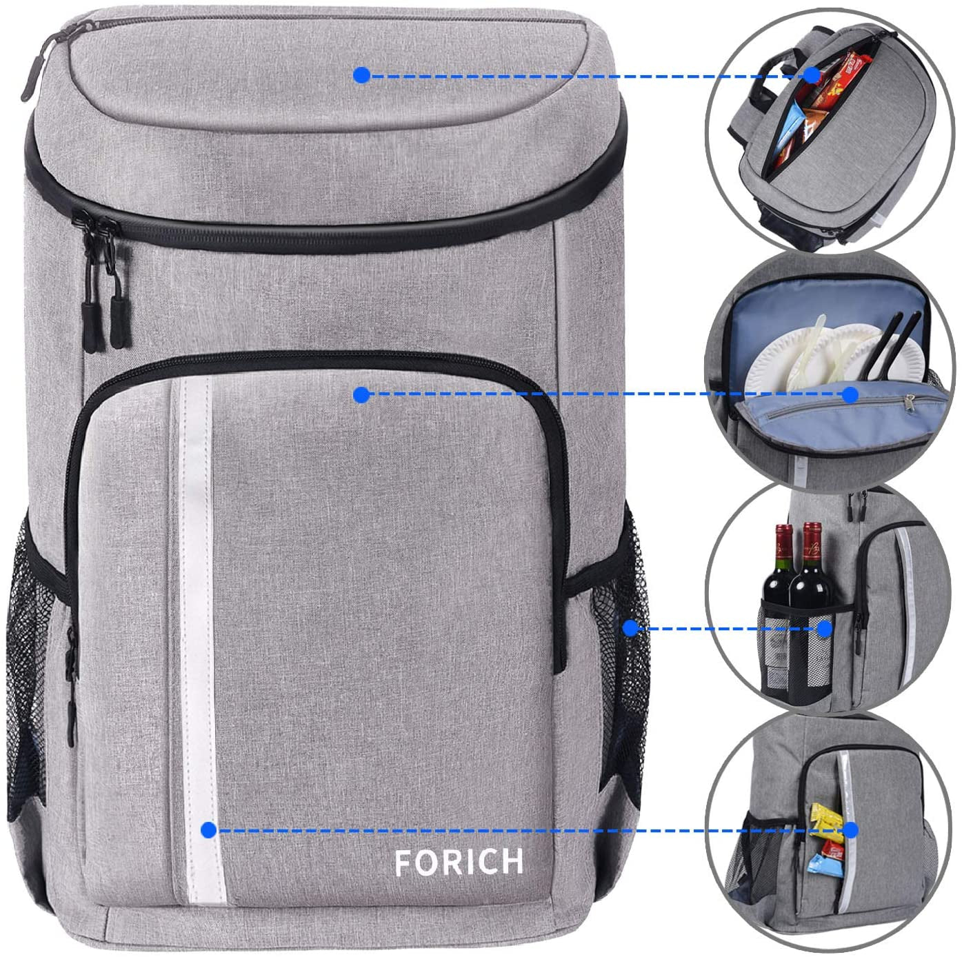 Leakproof Insulated Backpack Cooler - Lightweight Waterproof Bag for Men & Women, Perfect for Work, Lunch, Picnics, Camping & Hiking - Holds 30 Cans