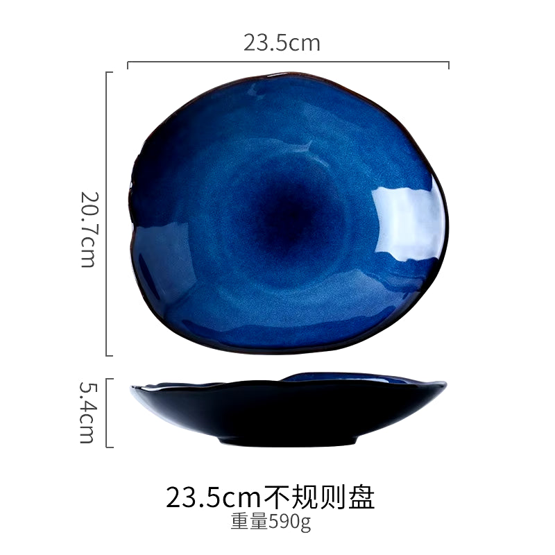 Creative Japanese-Style Ceramic Tableware Household Dishes Irregular Noodle Bowls Soup Bowls Fish Dishes Sushi Sashimi Dishes