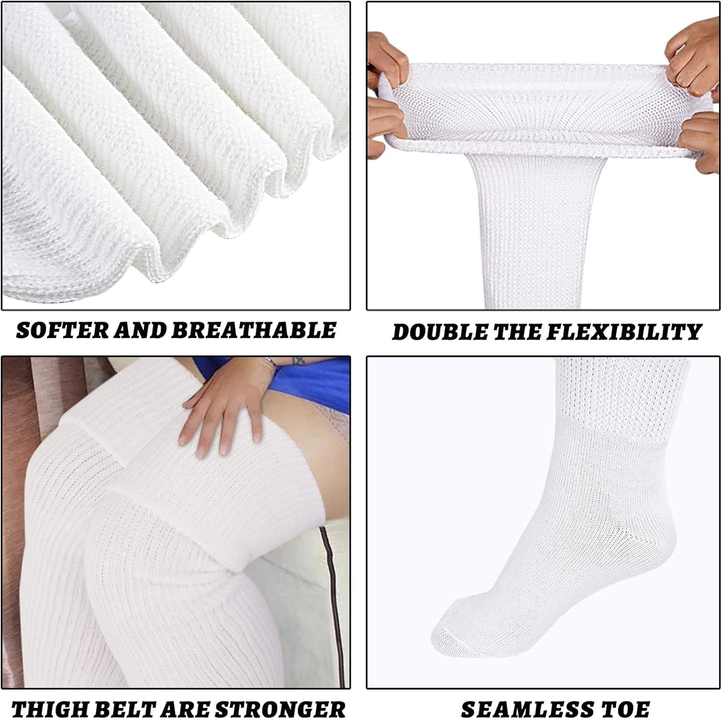Plus Size Womens Thigh High Socks for Thick Thighs- Extra Long & Thick over the Knee Stockings- Leg Warmer Boot Socks