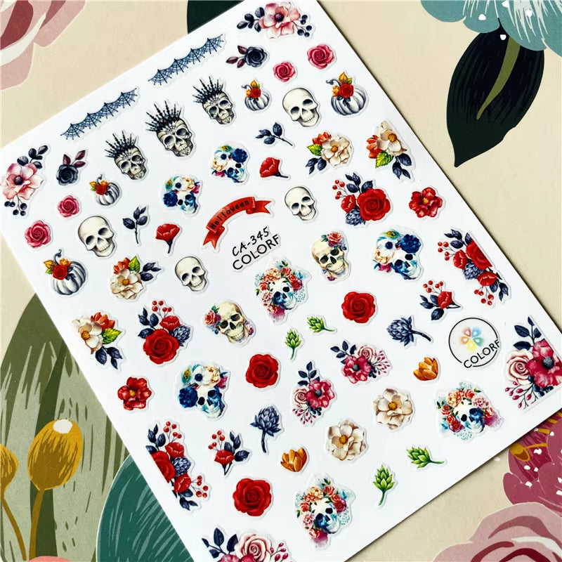 Red Rose Flower of Love Series 3D Back Glue Nail Decal Nail Sticker Nail Decoration Nail Art Nail Tool Nail Ornament